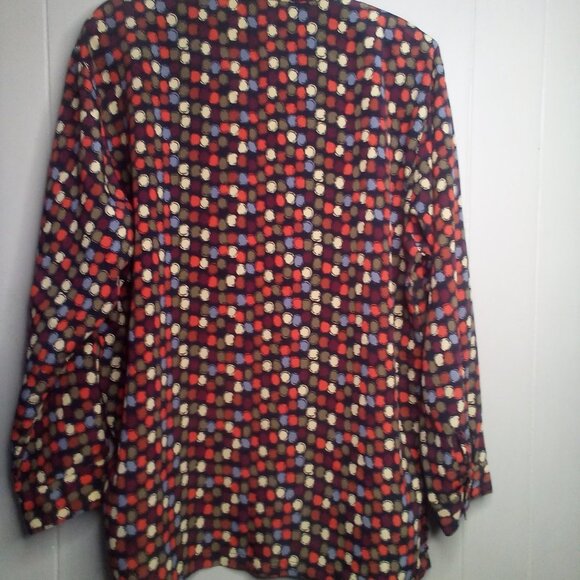 Selene Sport Blouse XL Button Up Long Sleeve Circles Colorful - Picture 4 of 14